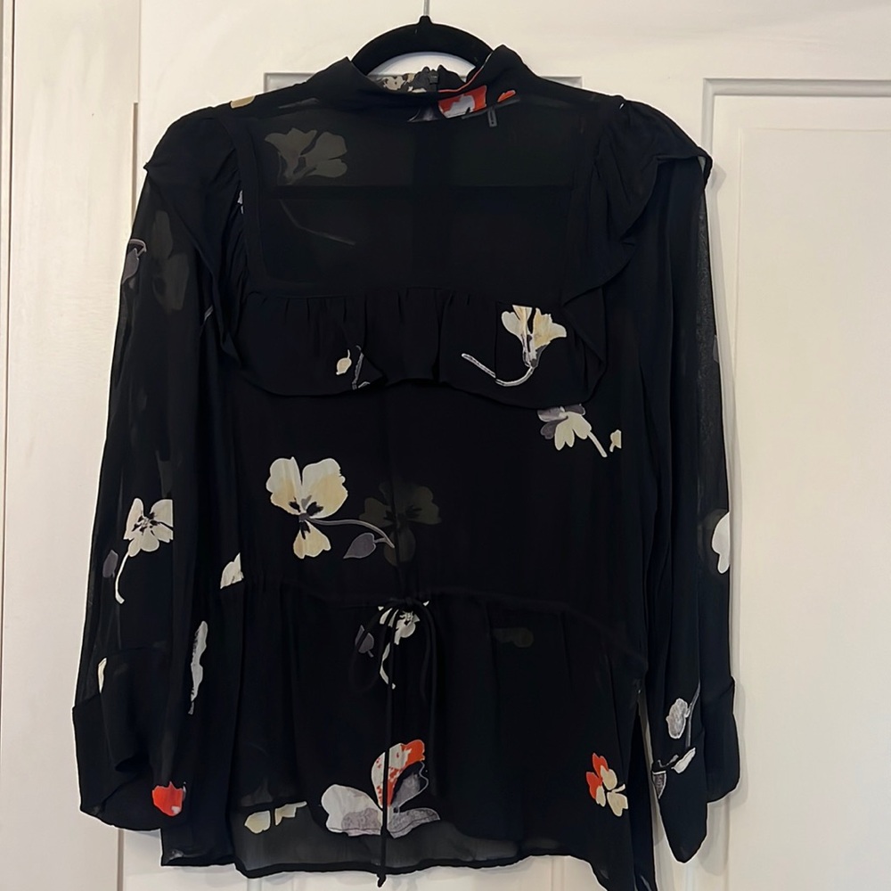 Ganni sheer floral blouse. Like new